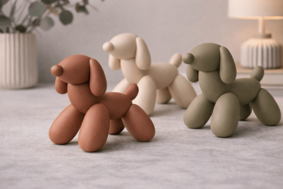 3D Dachshund Balloon Dog Decor Sculpture easy 3D Printing