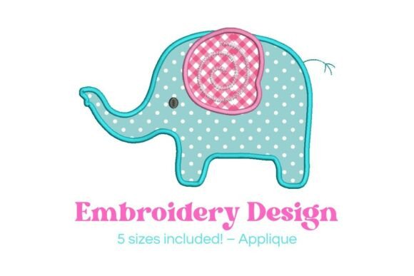 Baby Elephant Applique Embroidery Design