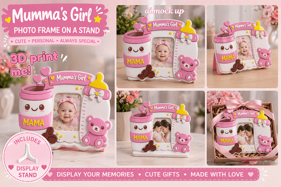 Baby Girl Photo Frame Fridge Magnet STL
