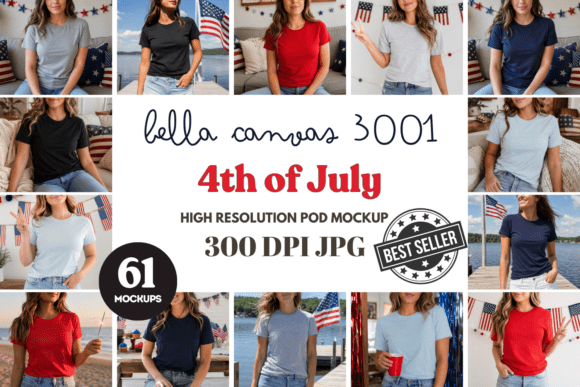 BC3001 4th of July Female Mockup Bundle