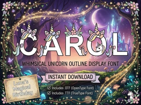 Carol: The Magical Outline Display Font for Whimsical Designs