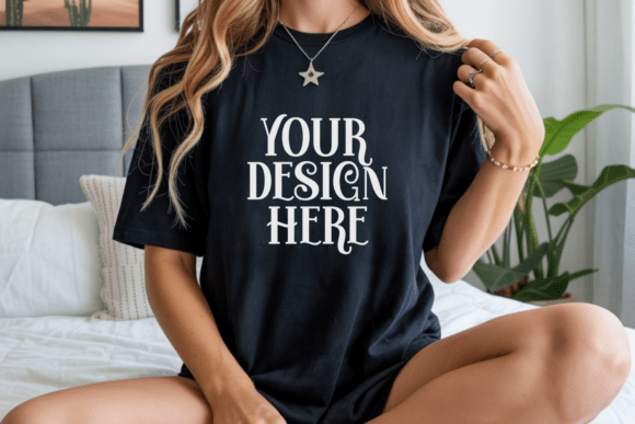 Comfort Colors 1717 Black T-shirt Mockup: The Ultimate Tool for Realistic Apparel Branding