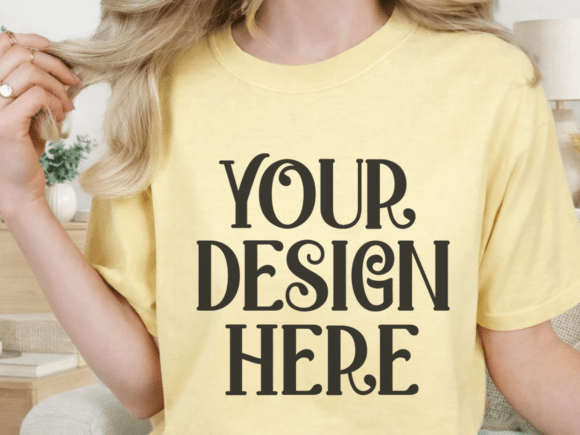 Comfort Colors 1717 Butter Tshirt Mockup: Elevate Your Product Display