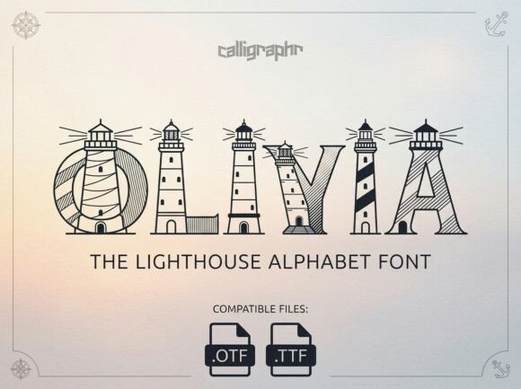 Navigating the Visual Coastline with Olivia The Lighthouse Alphabet Font