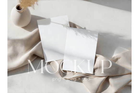 Neutral Sunlight Invitation Card Mockup: Elevating Your Stationery Brand with Authentic Aesthetics
