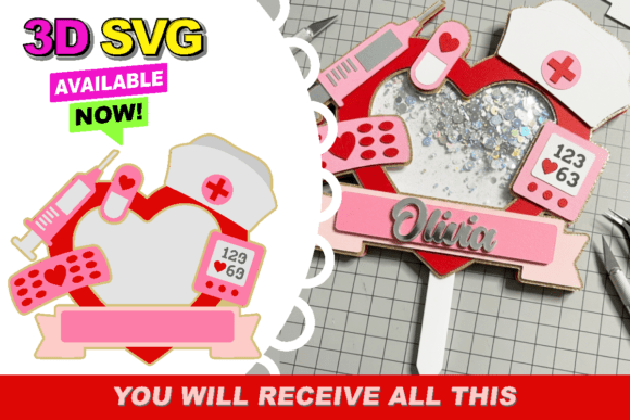 Nurse Medical Holiday 3D Shaker SVG