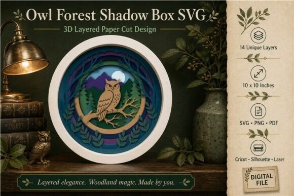 Owl Forest Shadow Box SVG 3D Paper Cut: A Comprehensive Evaluation of Depth and Design