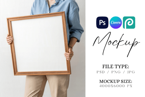 Wood Square Frame in Hands Mockup: A Practical Evaluation for Designers